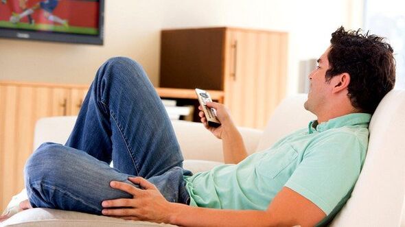Man watching TV